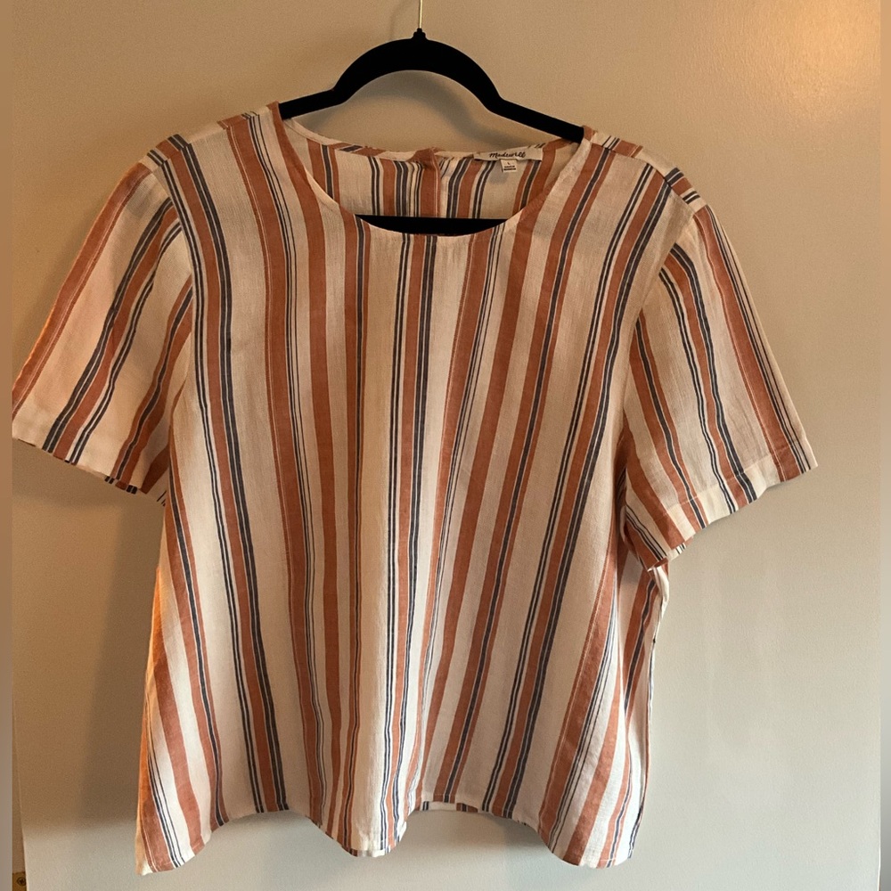 Madewell Cotton/Linen Blend Boxy Button-Down Top